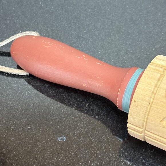 Springerle Wooden Rolling Pin Cookie Press Mold Holiday Baking Decorating Tool - Picture 9 of 9